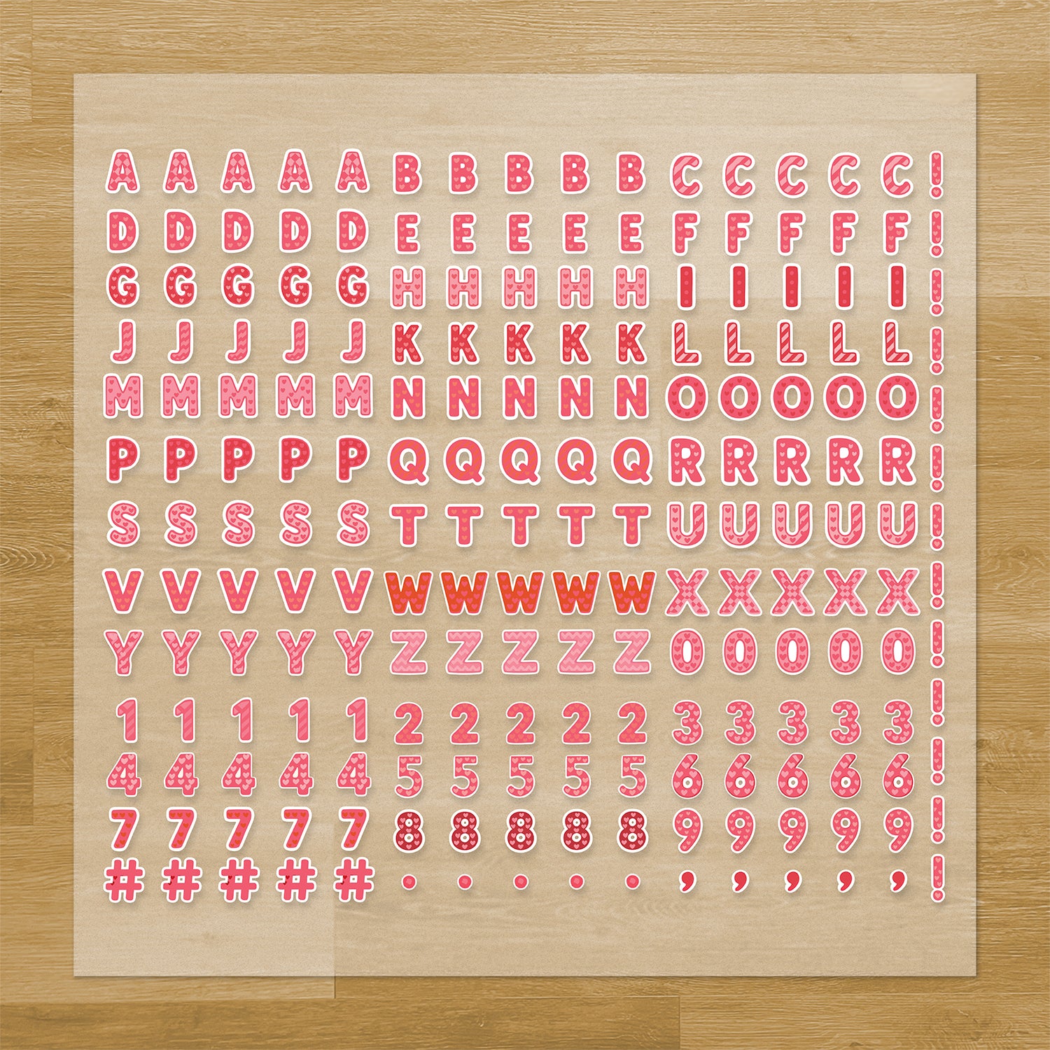 Valentines Lettering Pressables Pack