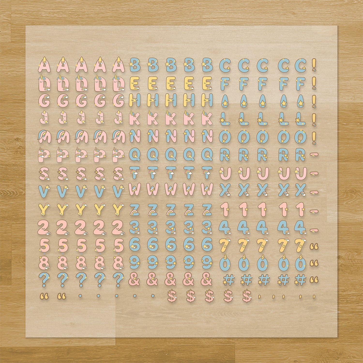 Unicorn Lettering Pressables Pack