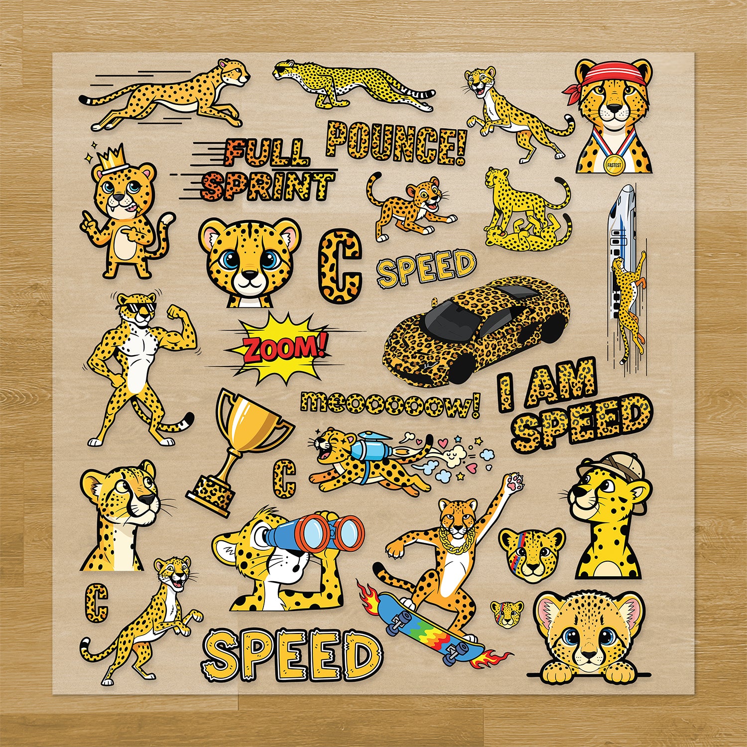 Cheetahs Pressables Pack