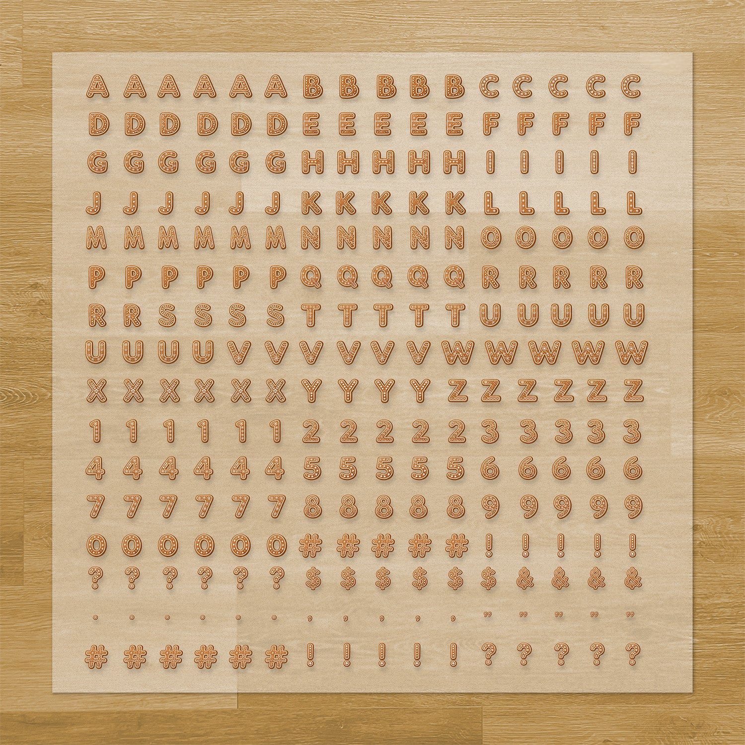 Christmas Ginger Bread Letters & Symbols Pressables Pack