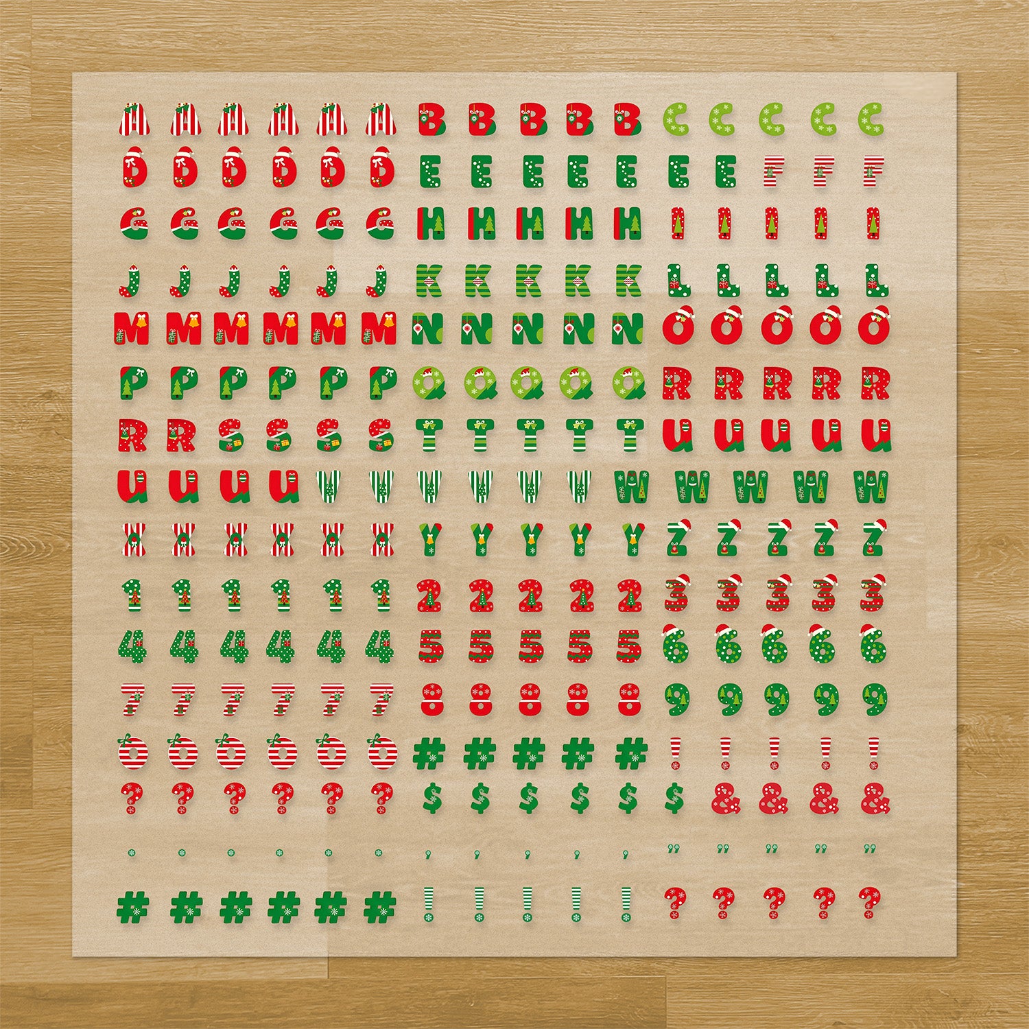 Christmas Themed Letters & Symbols Pressables Pack