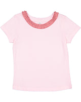 Rabbit Skins RS3329 Toddler Girls' Ruffle Neck T-Shirt
