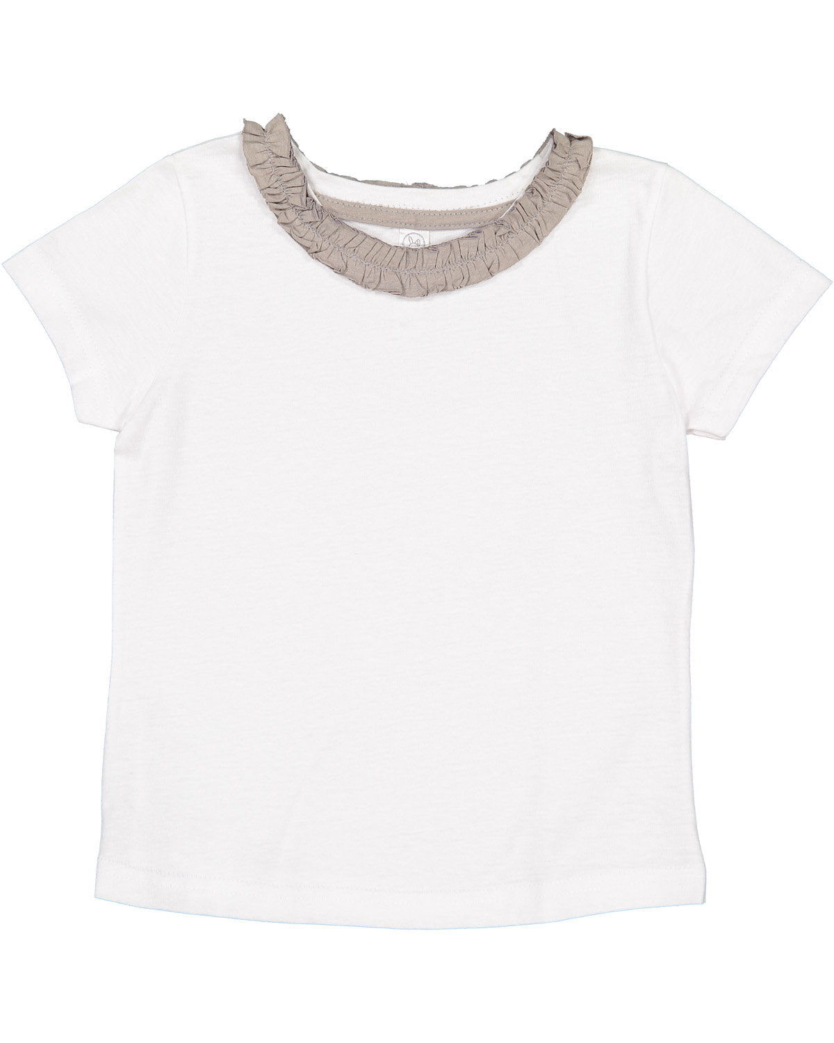 Rabbit Skins RS3329 Toddler Girls' Ruffle Neck T-Shirt