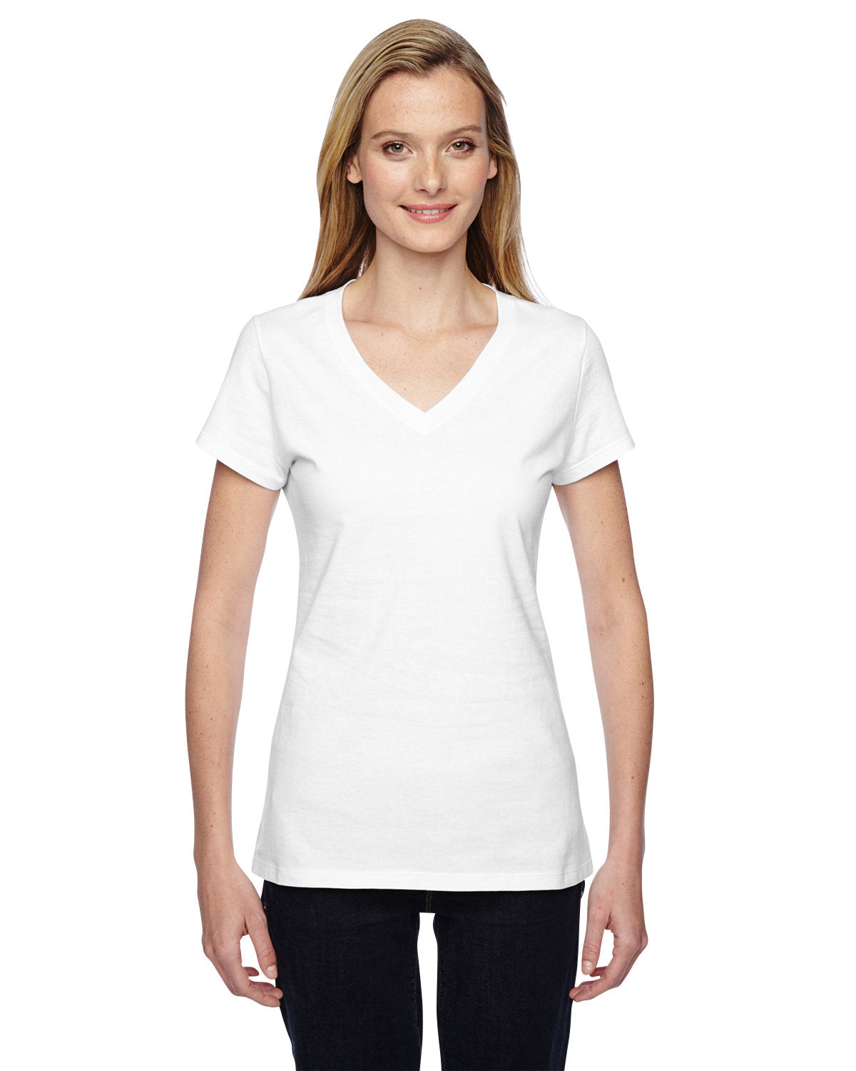 Fruit of the Loom SFJVR Ladies' 4.7 oz. Sofspun Jersey Junior V-Neck T-Shirt
