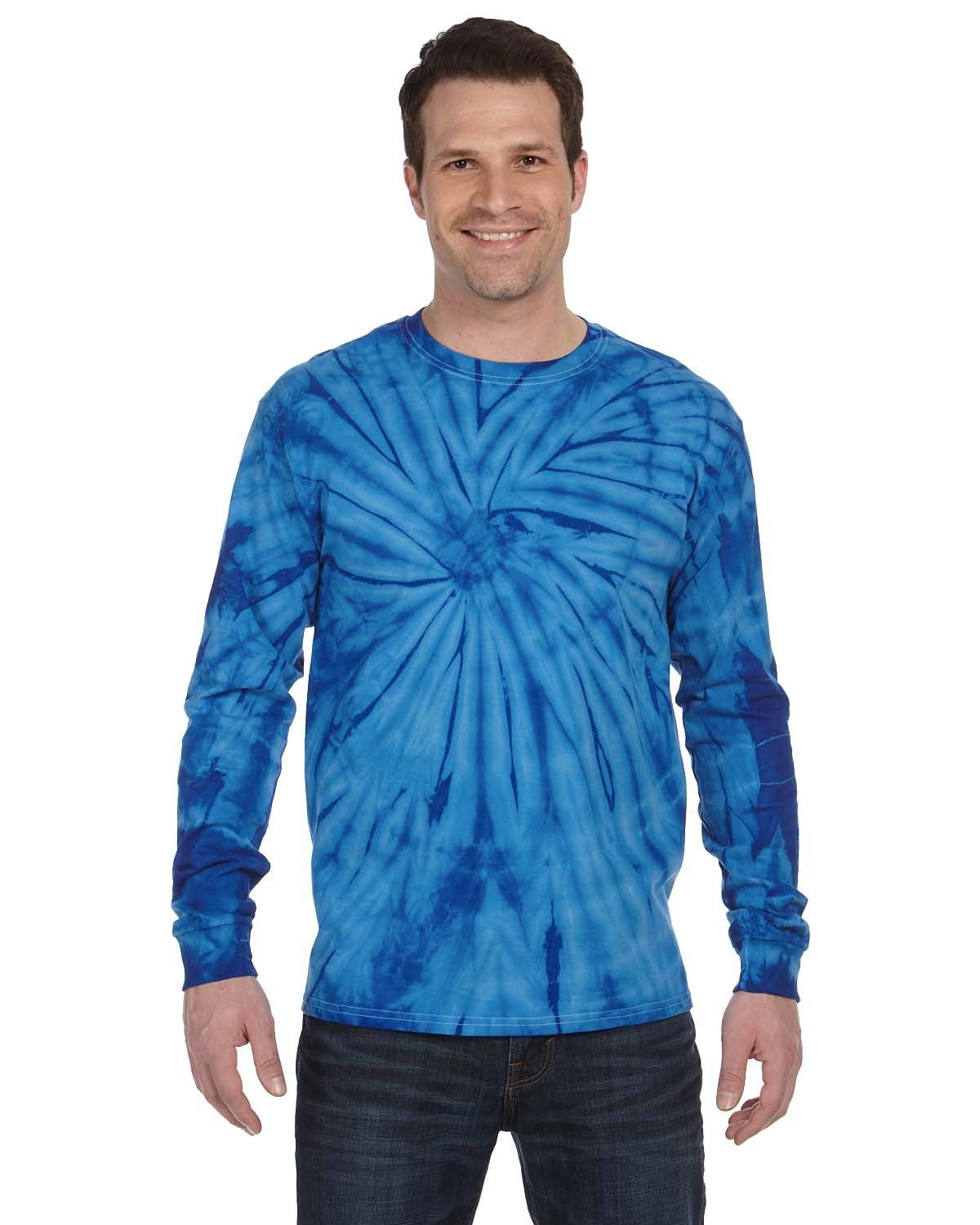 Tie - Dye CD2000 Adult 5.4 oz. 100% Cotton Long - Sleeve T-Shirt - Ninja Transfers