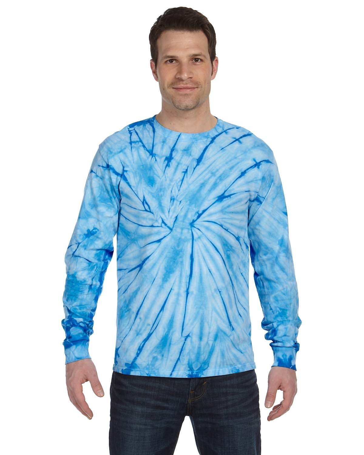 Tie - Dye CD2000 Adult 5.4 oz. 100% Cotton Long - Sleeve T-Shirt - Ninja Transfers