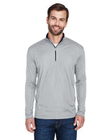 UltraClub 8230 Men's Cool & Dry Sport Quarter - Zip Pullover - Ninja Transfers