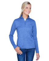 UltraClub 8618W Ladies' Cool & Dry Heathered Performance Quarter - Zip - Ninja Transfers