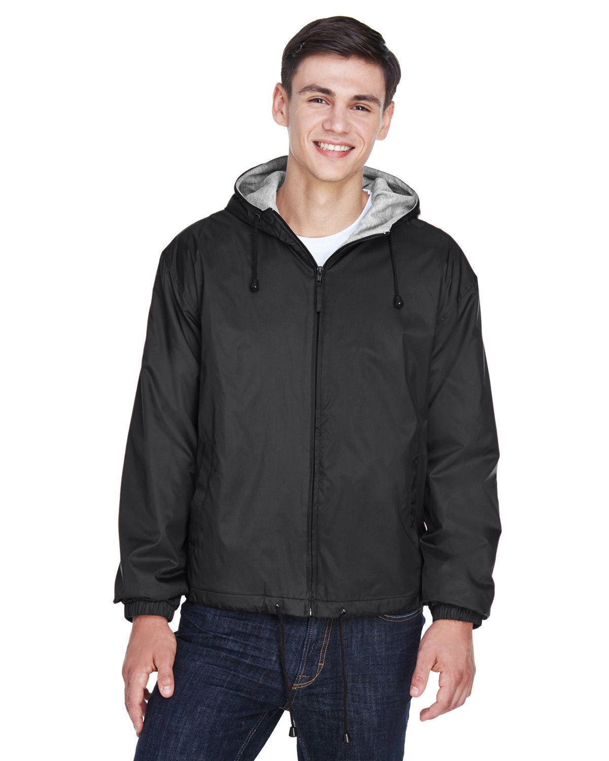 UltraClub 8915 Adult Fleece - Lined HoodedJacket - Ninja Transfers