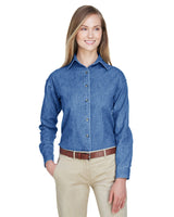 UltraClub 8966 Ladies' Cypress Denim - Ninja Transfers