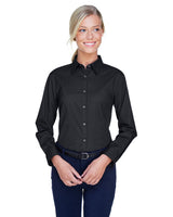 UltraClub 8976 Ladies' Whisper Twill - Ninja Transfers